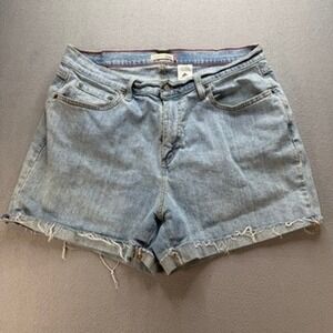 Vintage Levis 550 Denim Shorts Relaxed Fit Cut Off Size 18S Raw Hem Y2K Retro‎